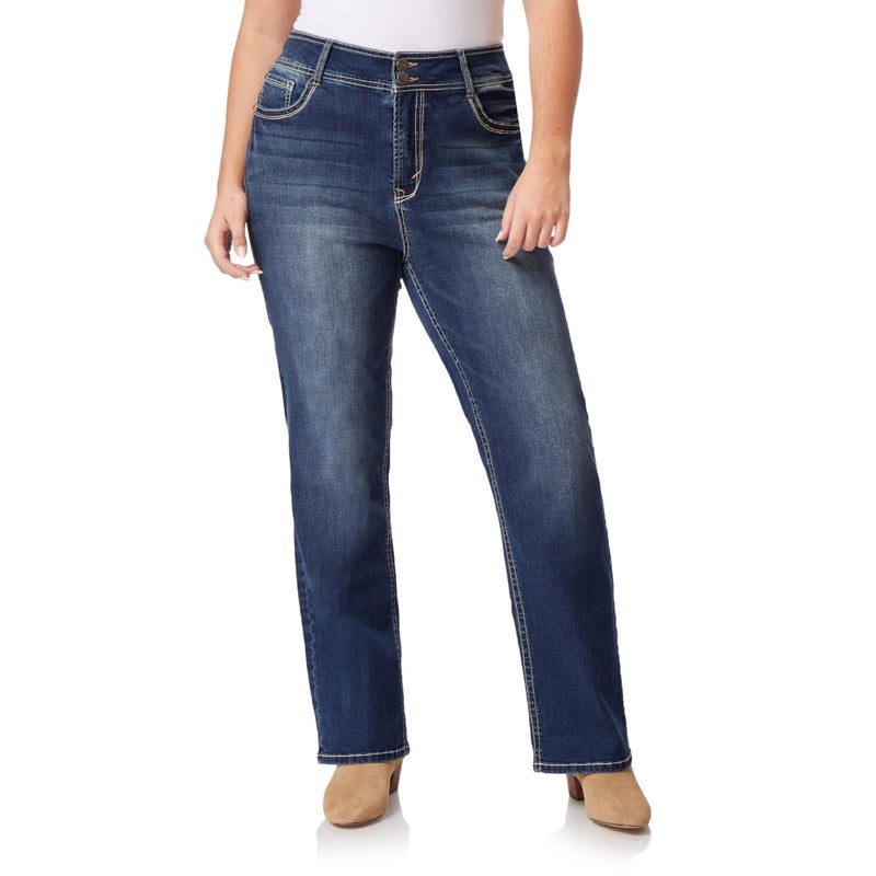 WallFlower Women's Size InstaStretch Luscious Curvy Bootcut Jeans, Heidi, 18 Plus - Image 1